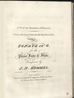 A Sonata in G, for the Piano Forte & Flute Composed by J.N. Hummel